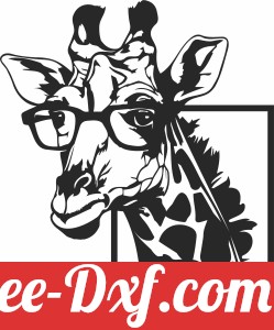 Giraffe with glasses wall art