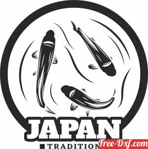 download Japanese Koi fish logo free ready for cut