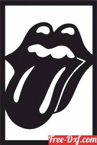 download The Rolling Stones Silhouette logo wall art free ready for cut