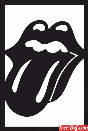 download The Rolling Stones Silhouette logo wall art free ready for cut