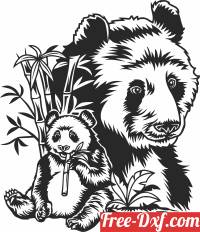 download panda scene clipart free ready for cut