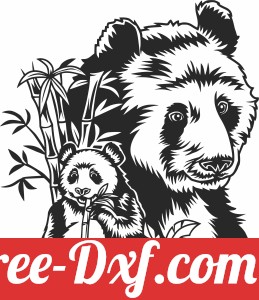 panda scene clipart
