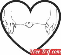 download Heart couple hands valentines day art free ready for cut