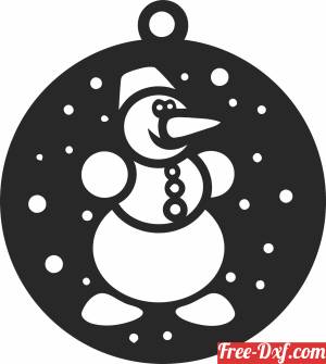 download snowman christmas ornament free ready for cut