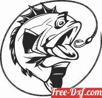 download Bass Fish fishing scene clipart free ready for cut