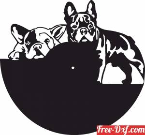 Wall Clock Details about   Bulldog Silhouette 