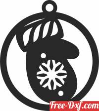 download christmas gloves ornament free ready for cut