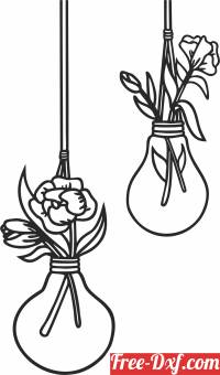 download Flowers and light bulbs cliparts free ready for cut