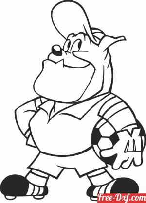 Download Cartoon Dog Football soccer goal keeper dxf iHFiN High q