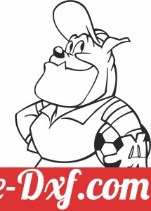 Cartoon Dog Football soccer goal keeper
