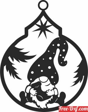 download gnome christmas ornament free ready for cut