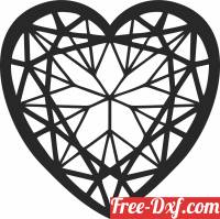 download heart geometric art free ready for cut