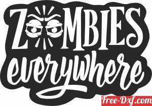 download zambies everywhere halloween clipart free ready for cut