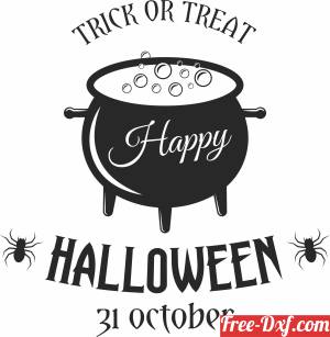 download halloween kettle trick or treat spider clipart free ready for cut