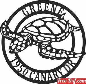 download monogram sea turtle free ready for cut