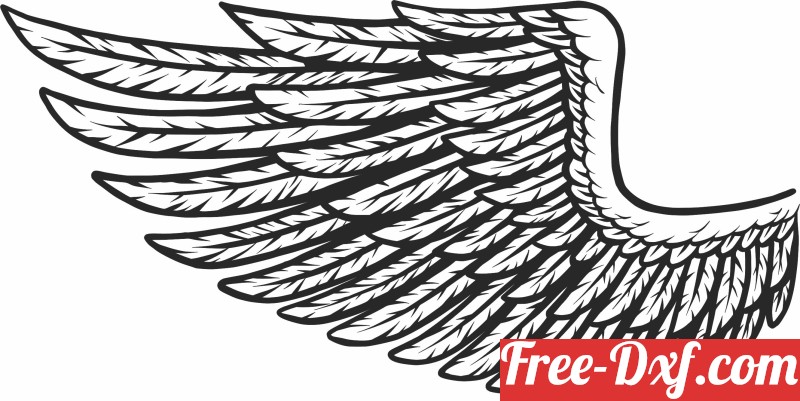 Download angel Wing clipat iTBn7 High quality free Dxf files, Svg