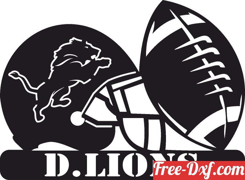 Detroit Lions Helmet SVG Cut File - Free Sports Logo Downloads