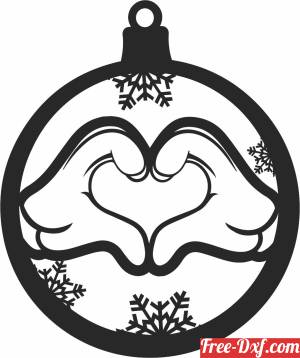 download christmas ball ornament free ready for cut
