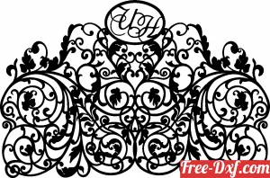 download Decorative pattern with flowers free ready for cut