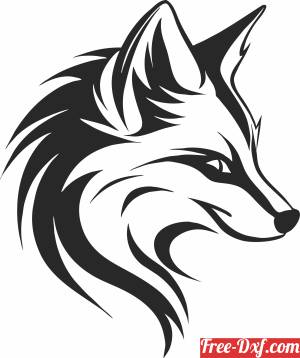 Download Fox face art idqM4 High quality free Dxf files, Svg, Cdr