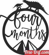 download Baby four months Milestone dinosaur free ready for cut