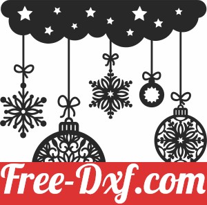 christmas ornaments flakes gifts clipart