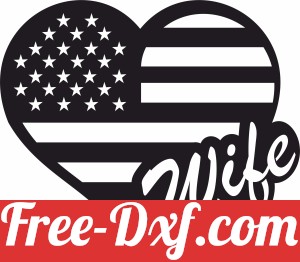 Heart wife USA Flag