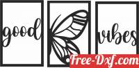 download good vibes butterfly panels free ready for cut