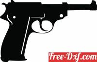 download gun pistol Silhouette free ready for cut