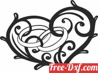download heart weeding rings clipart free ready for cut