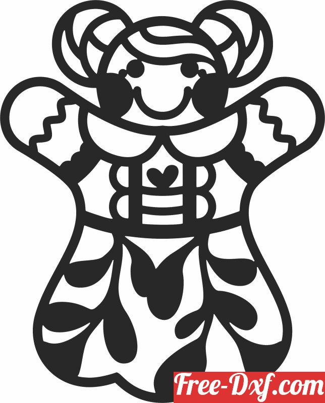 Download Gingerbread Girl cliparts j2pZq High quality free Dxf fi