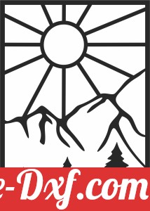 Sun mountain wall decor