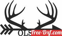 download deer antlers with name free ready for cut