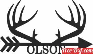 download deer antlers with name free ready for cut