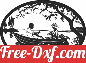 Couple on boat scene