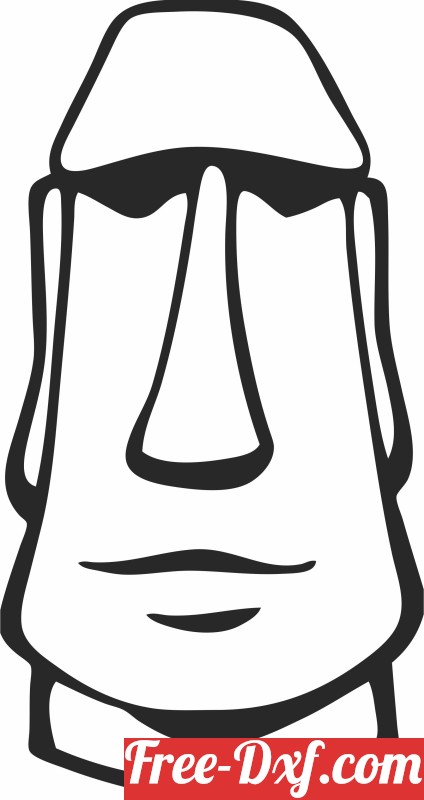 Download Easter island tiki clipart jNEQ3 High quality free Dxf f