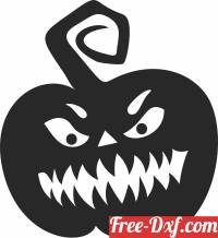 download angry pumpkin halloween art free ready for cut