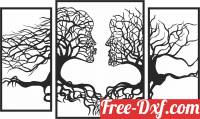 download Tree Couple Face Shape panels free ready for cut