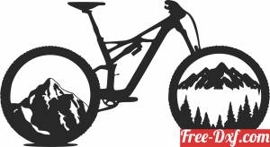 download bicycle with mountain scene free ready for cut