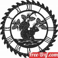 download squirrel sceen saw wall clock free ready for cut