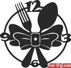 download fork and spoon wall clock free ready for cut
