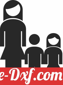 mother with kids silhouette