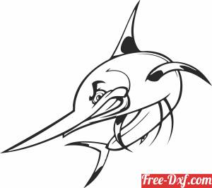 download angry swordfish cartoon free ready for cut