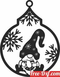 download gnome christmas ornament free ready for cut