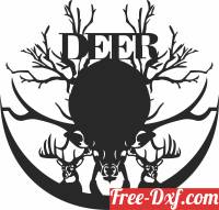 download deer elk vinyl wall clock free ready for cut