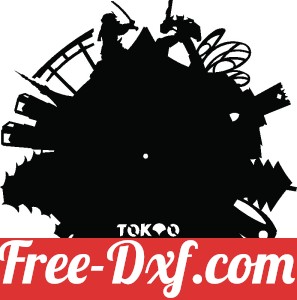 Tokyo Wall vinyl clock