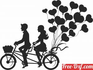 download Couple On Tandem Bike free ready for cut