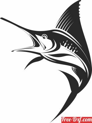 download Marlin fish cliparts free ready for cut