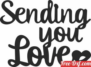 download sending you love wall art free ready for cut
