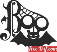download halloween silhouette boo clipart free ready for cut